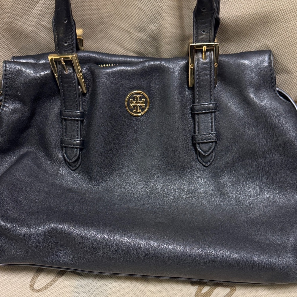 Tory Burch soft black leather satchel